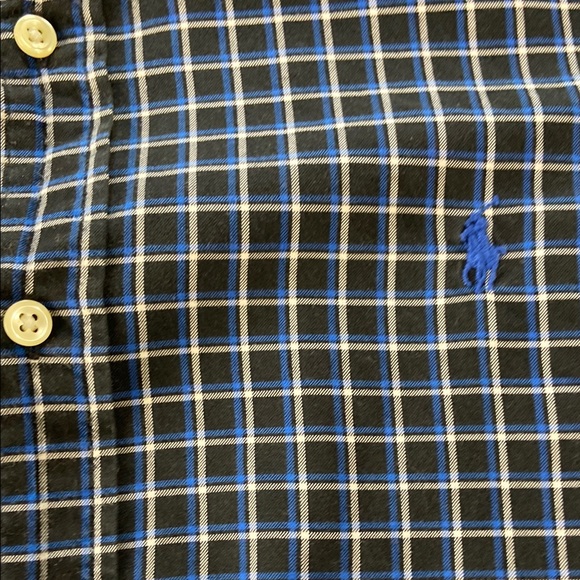 Mens Ralph Lauren Label Blue White Black plaid Dress Shirt Large L Long Sleeve - Picture 4 of 10